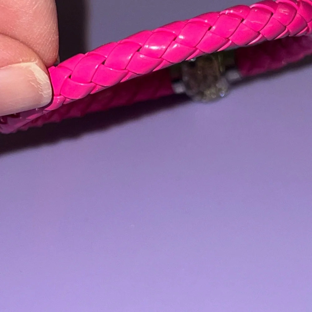 Pink Braided Bracelet with Silver Accents